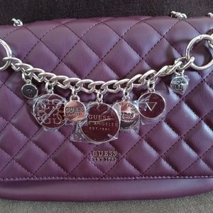 Victoria Chain Shoulder Bag In Burgundy/Silver